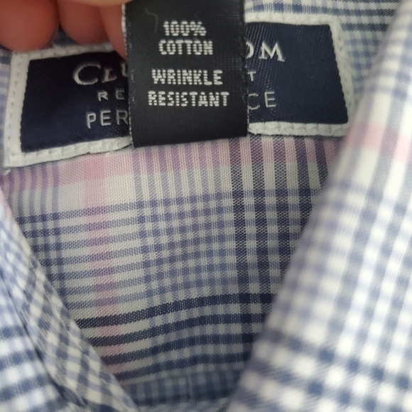 NWT Club Room Blue Plaid Button Down Shirt - Picture 5 of 5